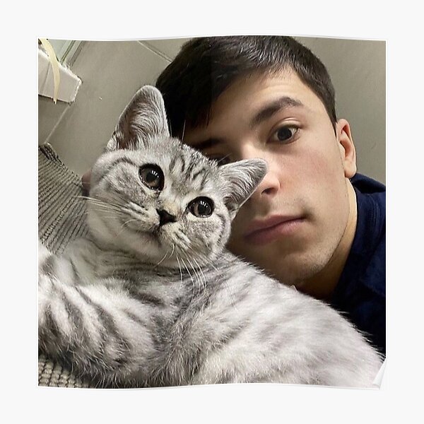 GeorgeNotFound with his cat Poster RB0906 product Offical GeorgeNotFound Merch
