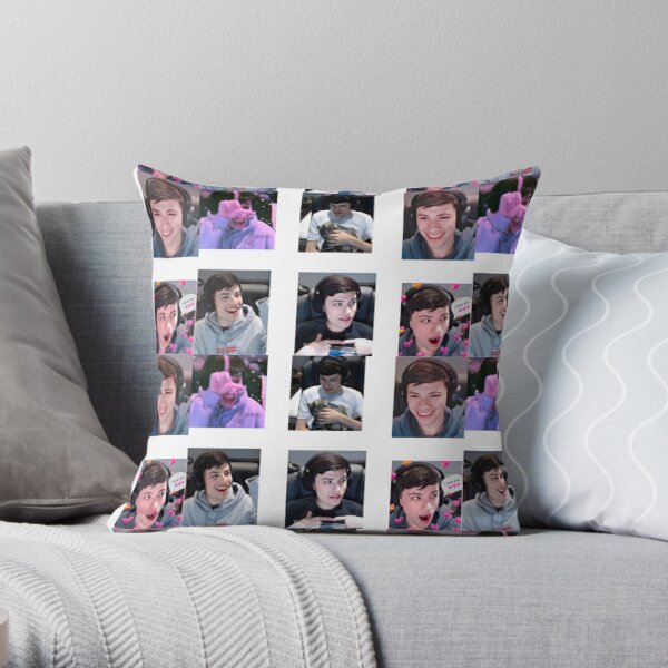 GeorgeNotFound Sticker Pack :D Throw Pillow RB0906 product Offical GeorgeNotFound Merch