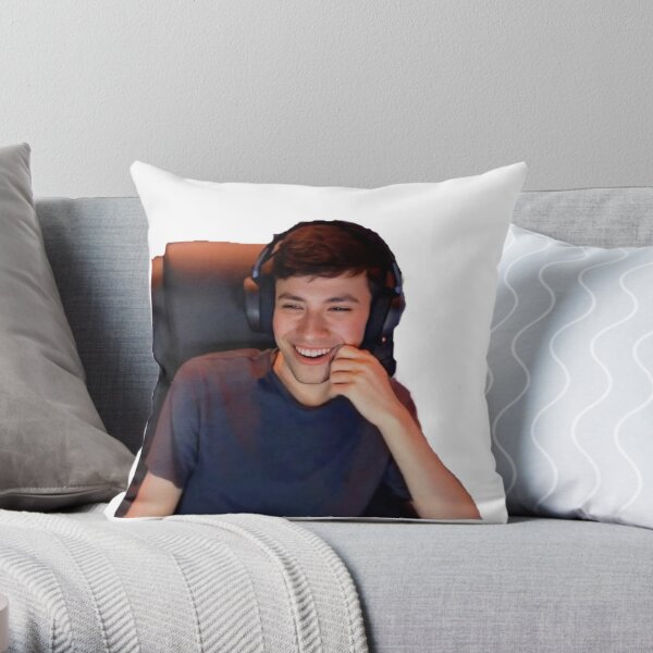 Georgenotfound smiling  Throw Pillow RB0906 product Offical GeorgeNotFound Merch